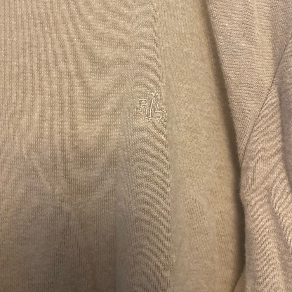 Polo Ralph Lauren Beige Long Sleeve Shirt RLL Logo Size Large - Picture 2 of 4